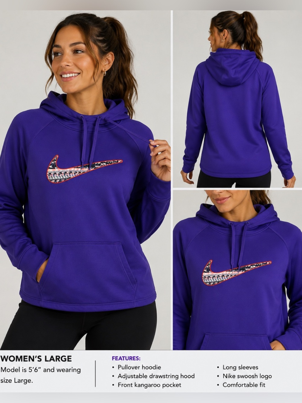 Nike womens large purple hoodie